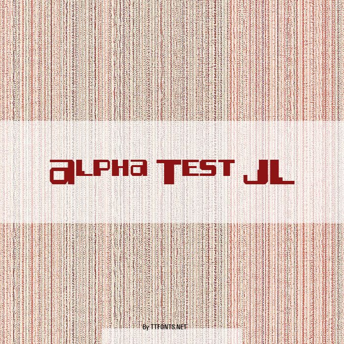 Alpha Test JL example